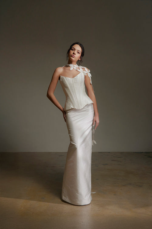 Corolle Silk Taffeta Column Skirt
