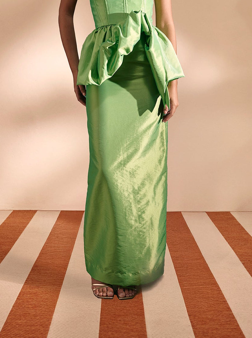 Trame Taffeta Column Skirt