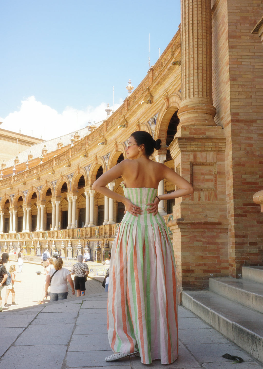 Aura Linen Stripes Dress