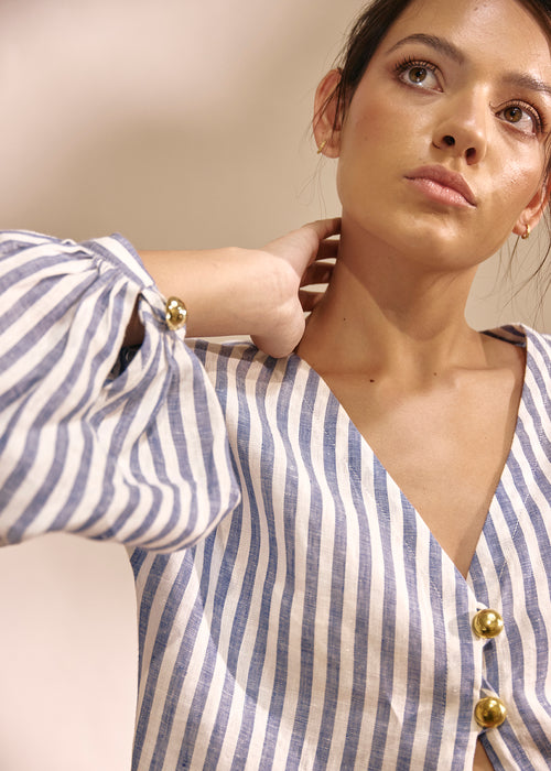 Brisa en Rayas Linen Blouse