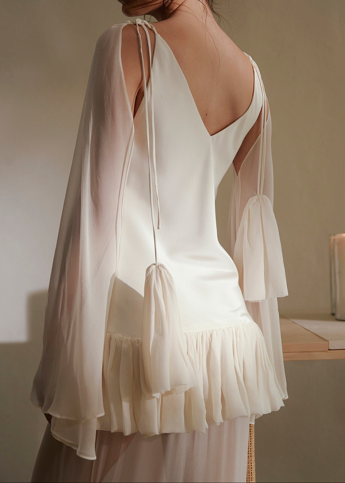 Nube Silk Chiffon Ruffle Dress